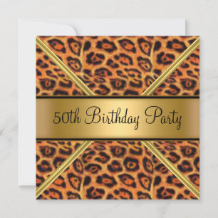 Femmes 50e anniversaire de fête Leopard Invitation