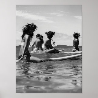 Femmes Afro-Américaines Impression de Surf, Noir e