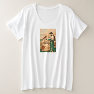 Femmes Art Nouveau vintage lisant au bord de la me