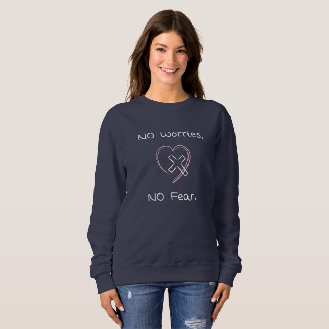 Femmes chrétiennes sweatshirts Pas de soucis Jésus (Devant entier)