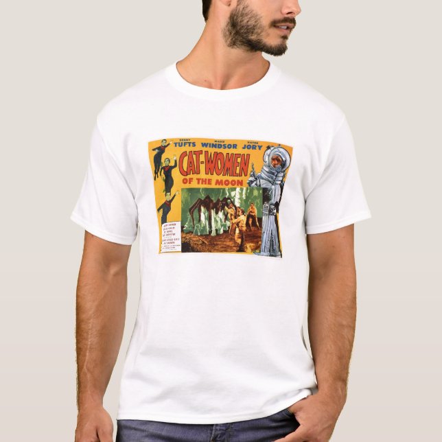 Femmes de chat du T-shirt de lune (Devant)