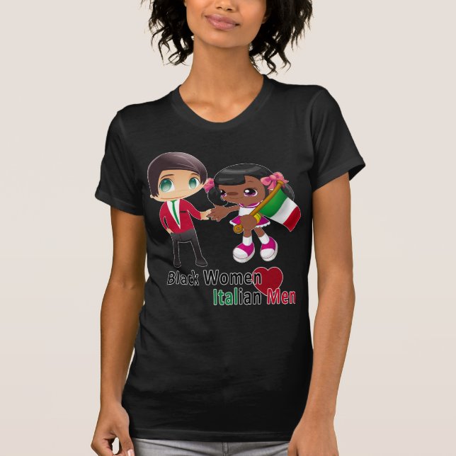 Femmes de couleur italiennes de T-shirt d'hommes (Devant)