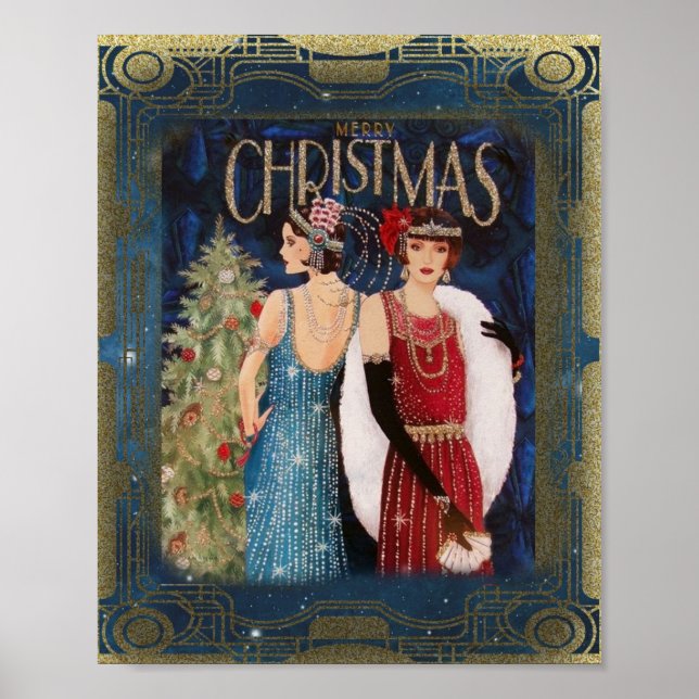 Femmes de Noël Art déco vintage (Devant)
