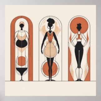 Femmes en forme — Art mural géométrique féminin