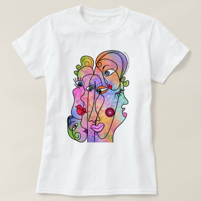 Femmes Face T-Shirt Abstrait Style moderne peintur (Design devant)