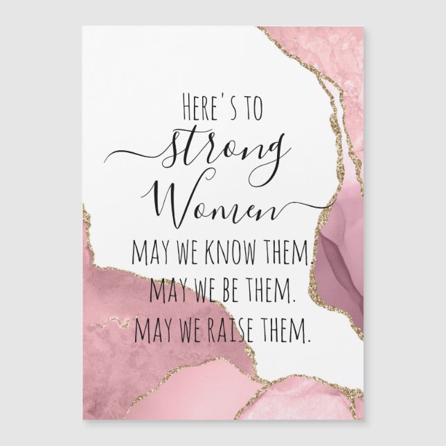 Femmes fortes Blush & Or Agate Élégant Cadeau Fill (Devant)