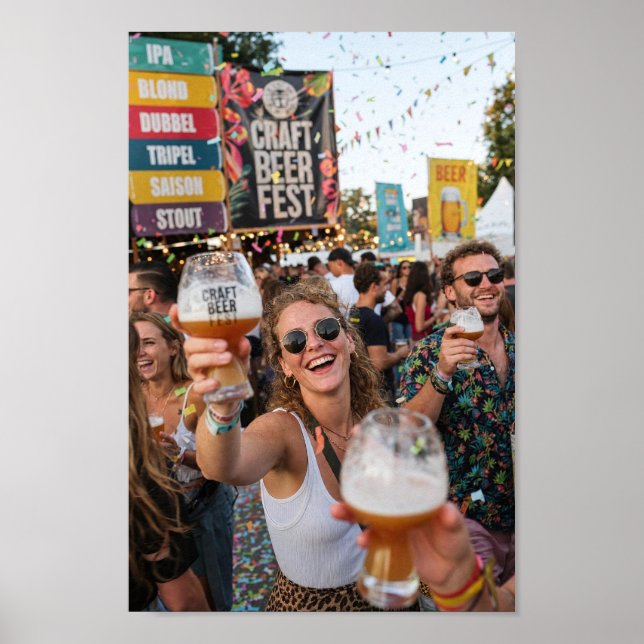 Femmes joyeuses au poster du festival de la bière  (Devant)