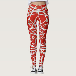 femmes leggings avec vagues rouges et blanches
