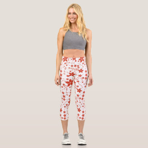Femmes Leggings Nature Art, Femmes Capri Floral Ar