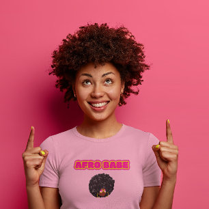 Femmes Noires, Babe T-Shirt Rose Afro