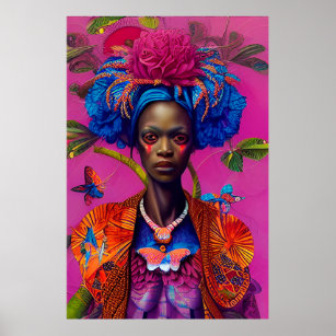 Femmes noires dans l'art africain culture poster a