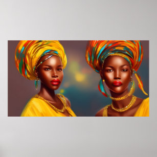 Femmes princesse africaine bijoux en or 3 poster