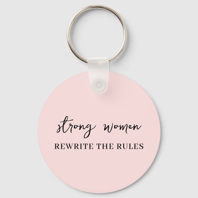 Femmes Sage | Porte-clés Citation Féministe Rose (Recto)
