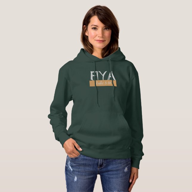 Femmes sweat - shirt à capuche Fiya verte (Devant entier)
