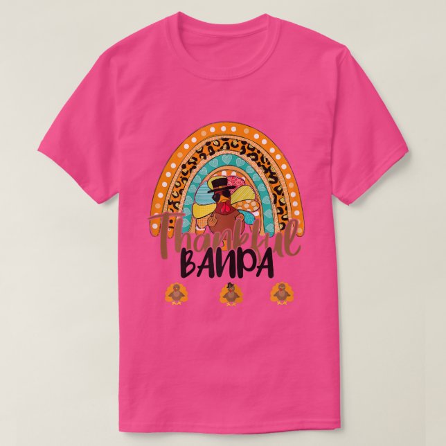 Femmes Thankful T-Shirt Leopard Rainbow Turquie Th (Design devant)