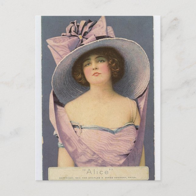Femmes victoriennes en robe violette carte postale (Devant)