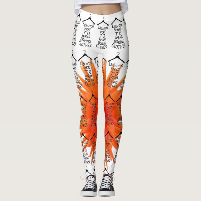 Femmes Yoga Stretch Leggings Orange Flower (Devant)