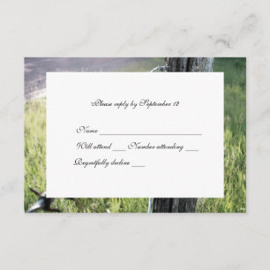 Fencepost, Barbed Wire Rustique rsvp avec envelopp