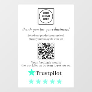 Fenêtre Autocollant de révision QR transparent pour la vit