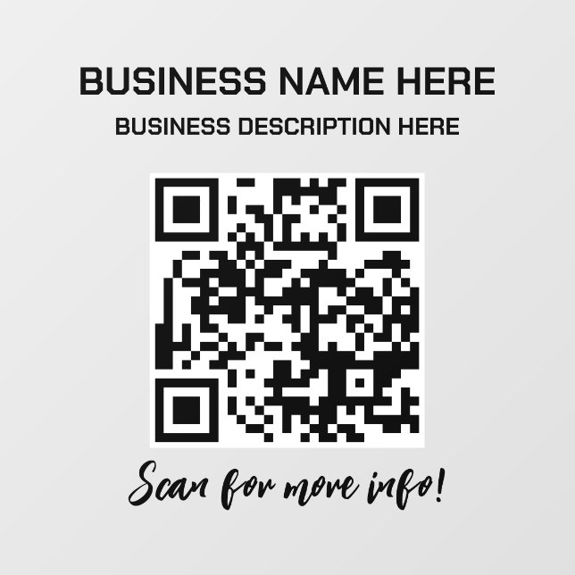 Fenêtre Autocollant opaque de code QR pour voiture et cami (Feuille)