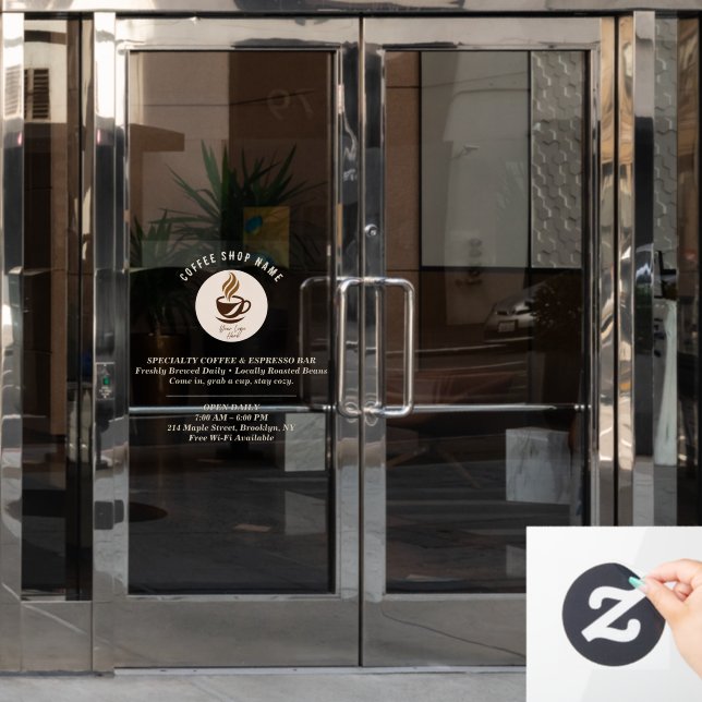 Fenêtre Autocollant personnalisé pour vitrine de café - Pe (Porte de bureau)