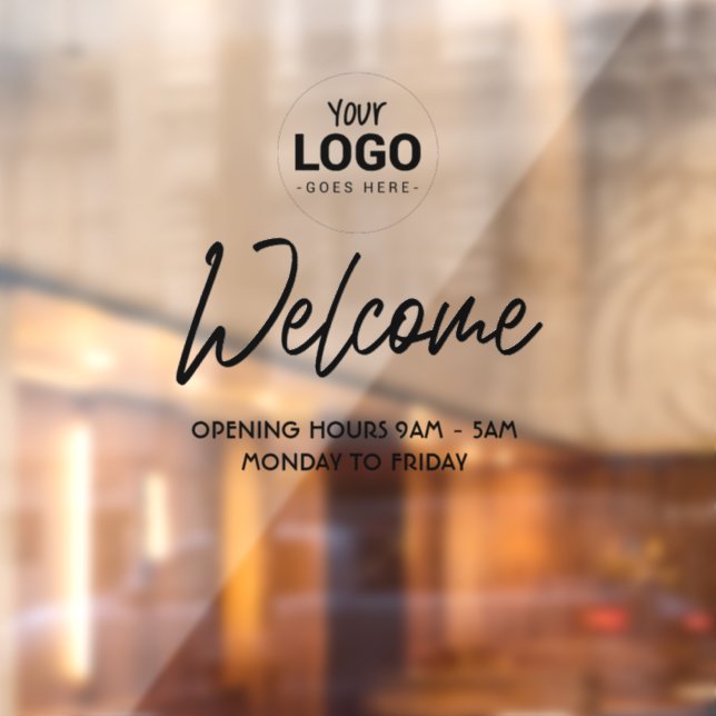 Fenêtre Autocollant pour vitrine d'entreprise avec message (Feuille 2)