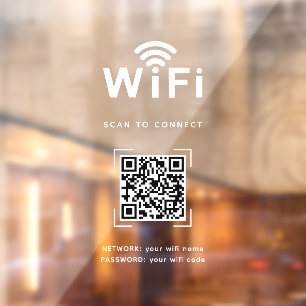 Fenêtre Autocollant WiFi Affichage réseau pour bureaux e