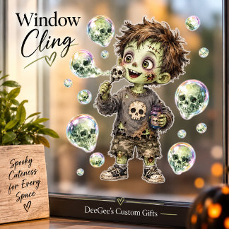 Fenêtre Crâne de Zombie Boy Bulles Autocollant pour Fenêtr
