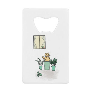 Fenêtre de café de chat Planchers Plante Vert
