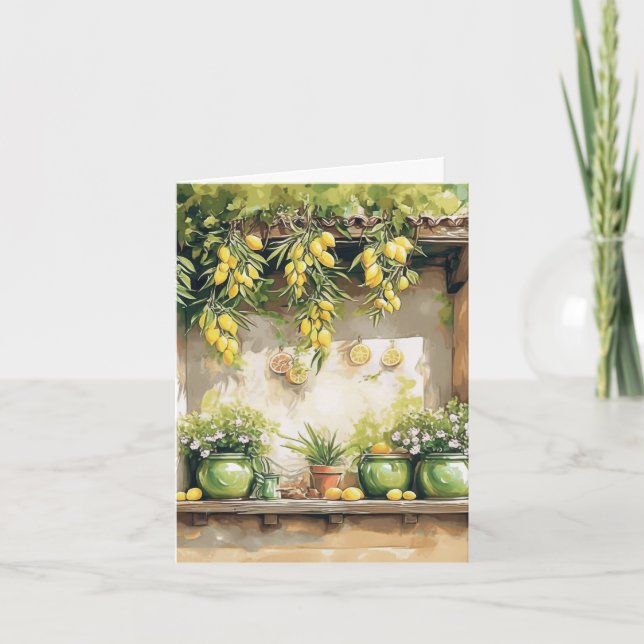 Fenêtre de citron jaune rustique florale vierge (Devant)