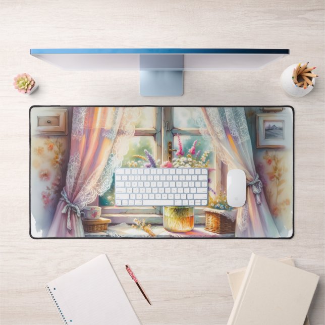 Fenêtre de cottage ensoleillée avec fleurs sauvage (Bureau 1)