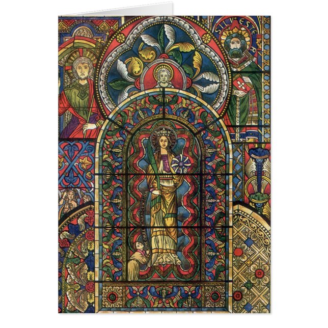 Fenêtre en verre de l'église, architecture Vintage (Devant)