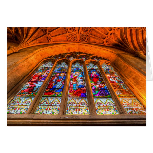 Fenêtre en verre teinté d'abbaye (Devant horizontal)