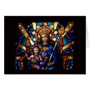 Fenêtre en verre teinté Madonna et enfant