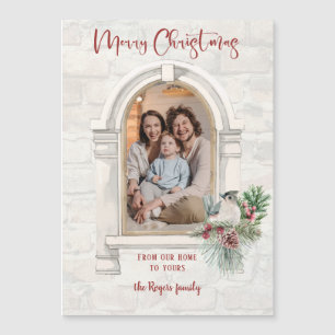 Fenêtre Rustique aquarelle avec photo florale de N