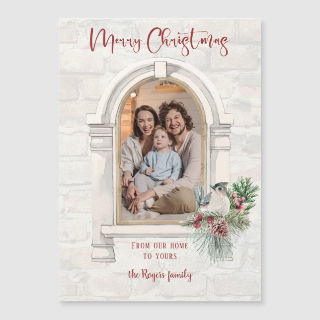 Fenêtre Rustique aquarelle avec photo florale de N (Devant)