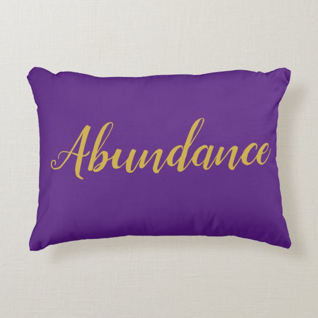 Feng Shui Purple & Or "Abondance" Accent Coussin (Devant)