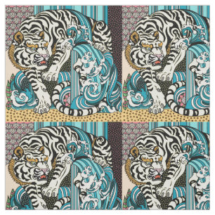 Feng Shui Tiger blanc tissu