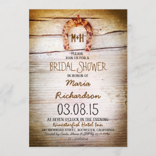 fer à cheval rustique invitation de douche nuptial