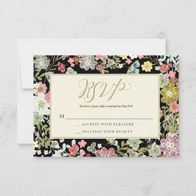 Fer Jardin Bordure Mariage RSVP Cartes de réponse (Devant)