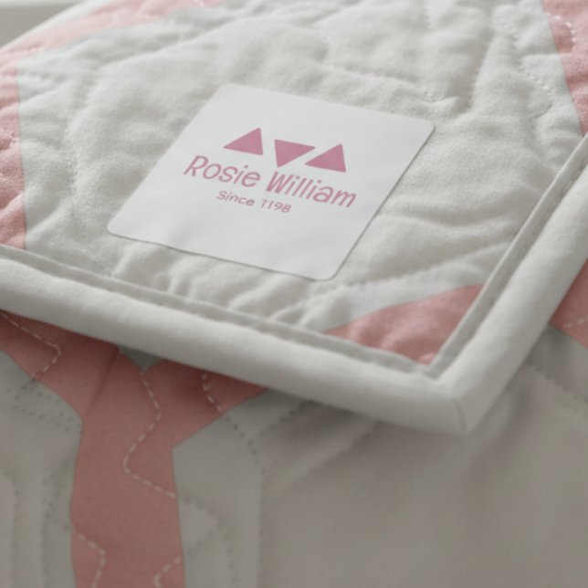 Fer rose moderne personnalisé étiquette de vêtemen (Créateur téléchargé)