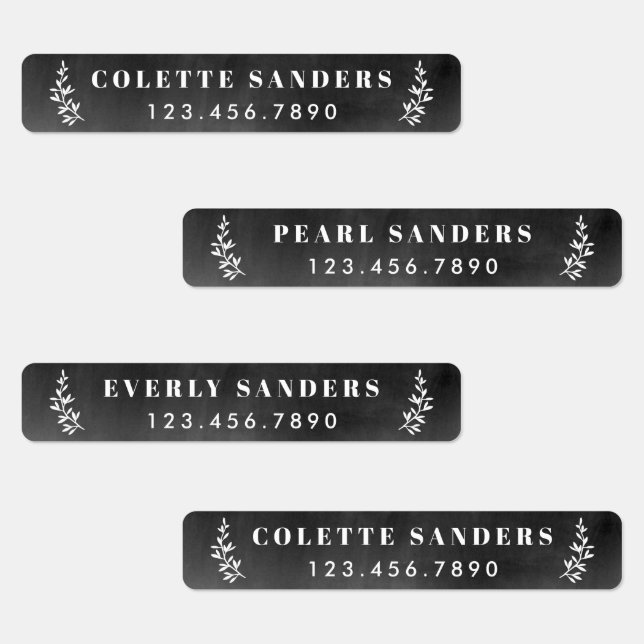 Fer Rustique Chalkboard sur le nom Étiquettes (Groupe)