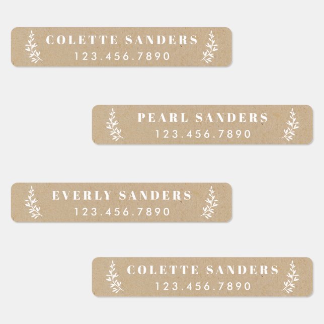 Fer Rustique Kraft Sur Nom Étiquettes (Groupe)