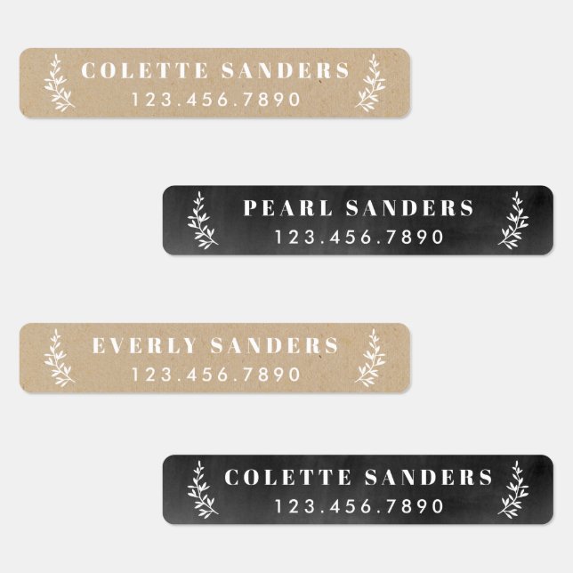 Fer rustique neutre sur nom Étiquettes (Groupe)