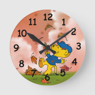 Ferald Parmi Les Feuilles D'Automne Horloge Ronde