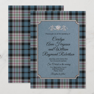 Ferguson Plaid Faire-part de mariage monogramme