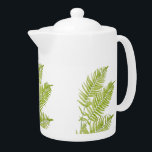 Ferme à plumes sur une théière<br><div class="desc">Le design de cette théière est basé sur une peinture de deux feuilles fougères par moi. Avec plusieurs tracts superbement placés, il ressemble à une plume d'oiseau ! D'où le nom.</div>