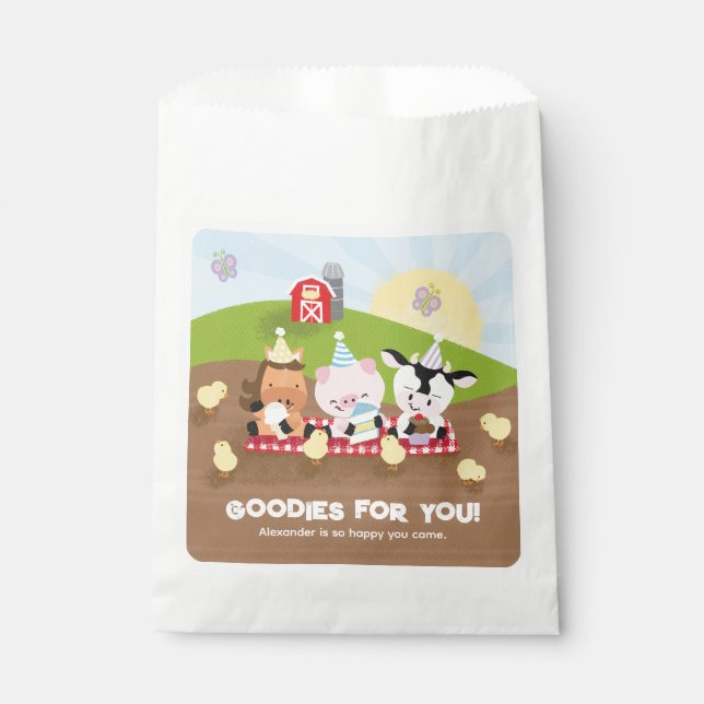 Ferme Amis Fête Anniversaire Favoriser les sacs (Devant)