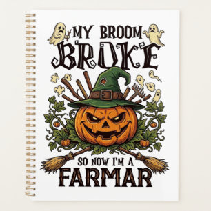 Ferme Broom Broke Citrouille Halloween Sorcière Ch