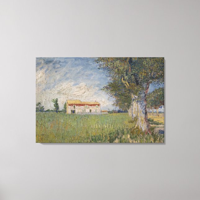 Ferme dans un champ de blé Toile (Recto)